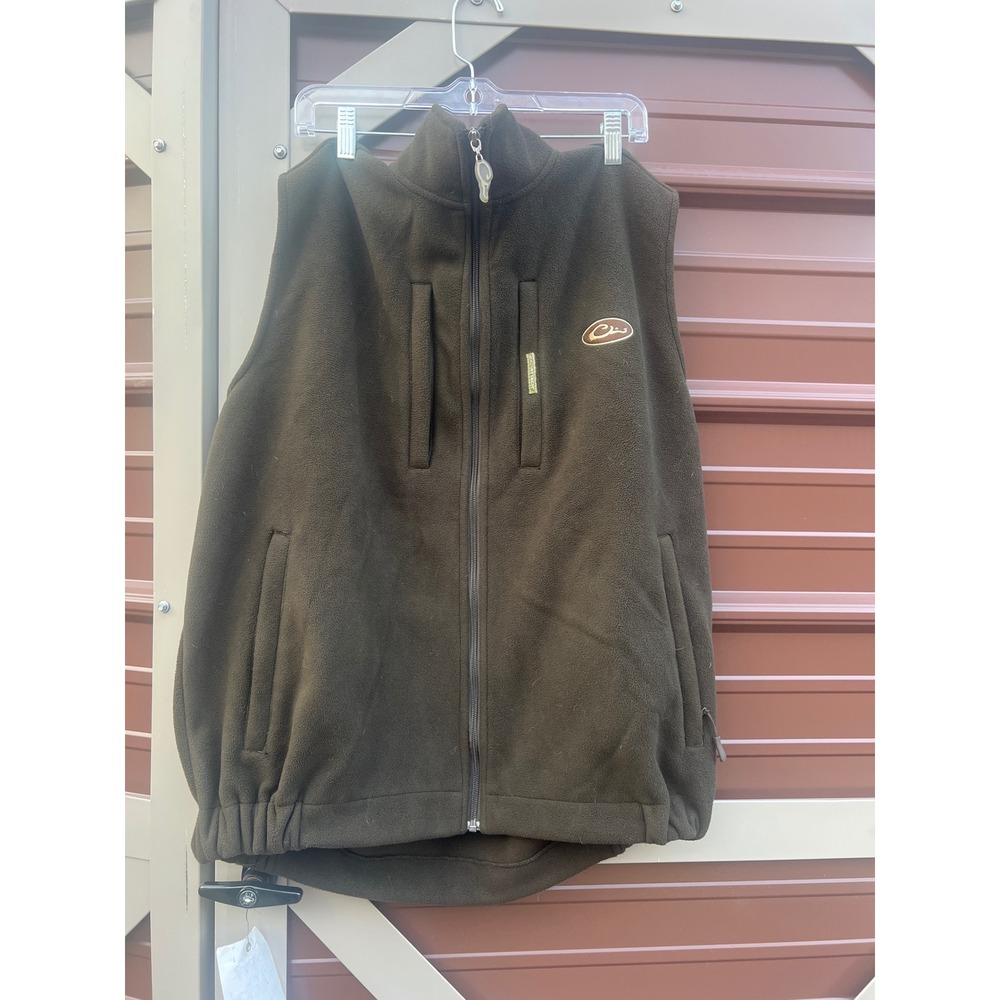 Drake Waterfowl Systems‎ Men's Fleece Vest Full Zip Brown 2XL